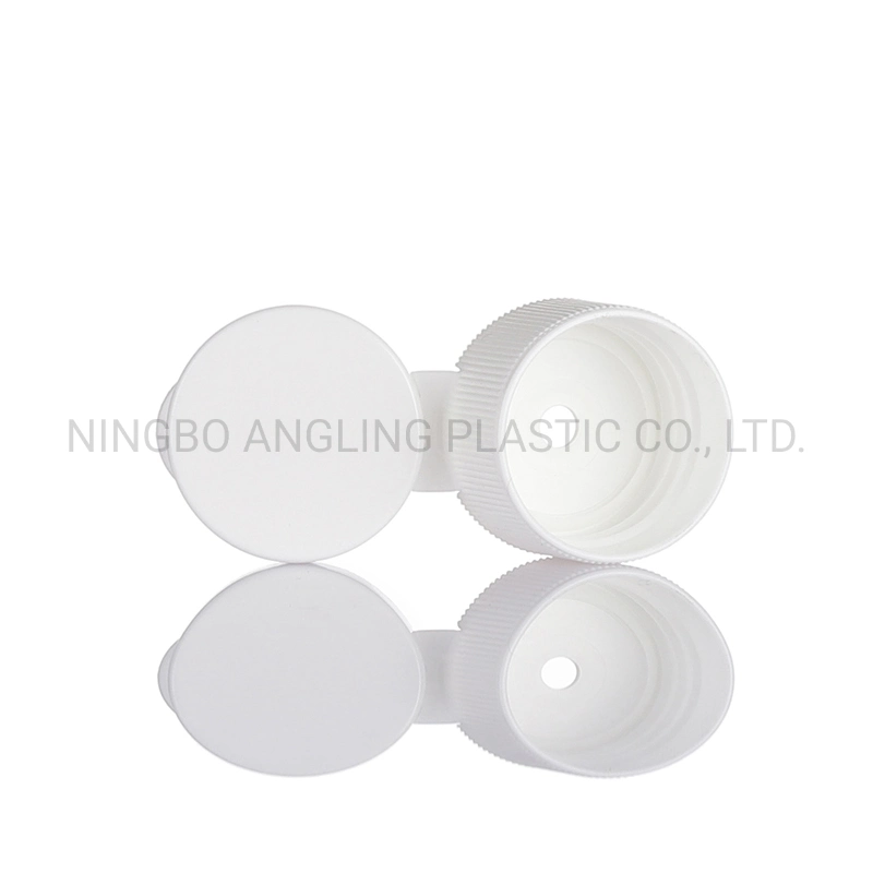 28mm Plastic Cap for Flip Top Cap Bottle in Ribbed White Colors