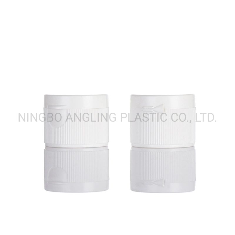 28mm Plastic Cap for Flip Top Cap Bottle in Ribbed White Colors